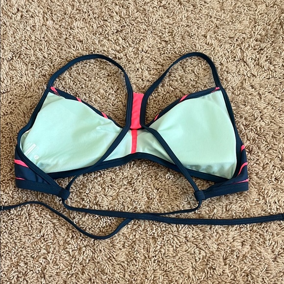 Nike Pink and Blue Bikini Top Sporty Nautical Design Size L - Picture 4 of 4